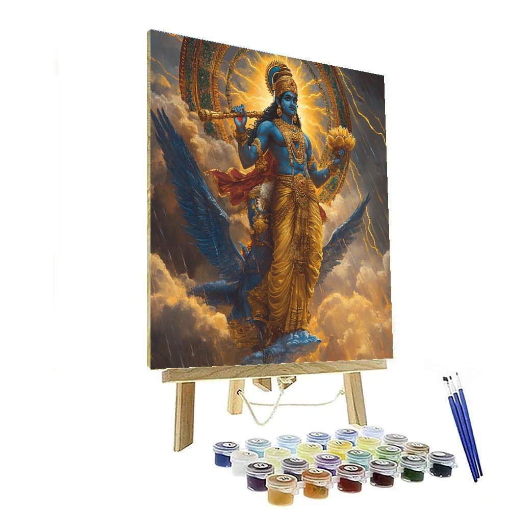 Vishnu And Garuda Above The Monsoon Mandala Painting by numbers kit