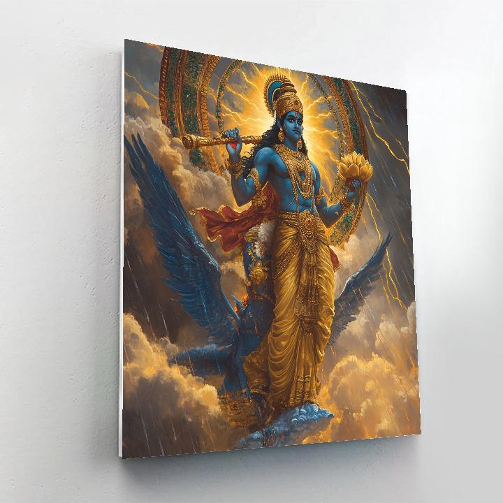 Vishnu And Garuda Above The Monsoon Mandala Painting by numbers kit