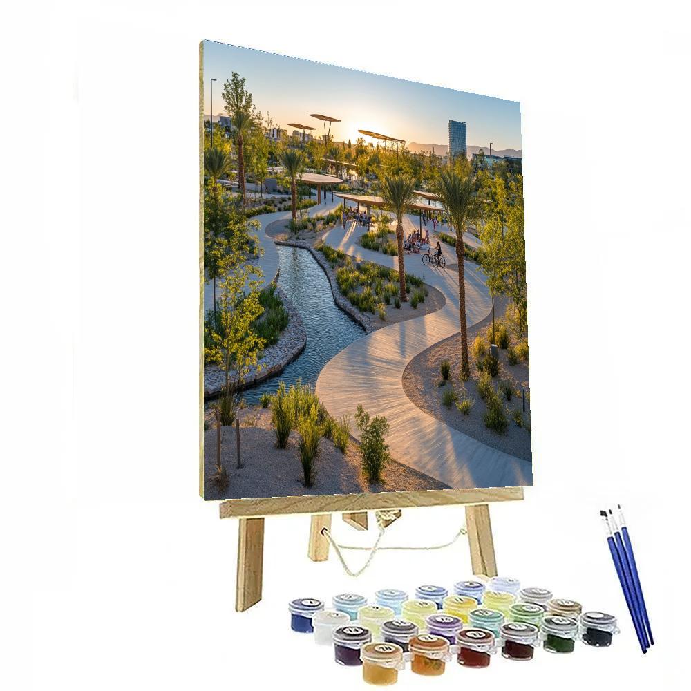 Wadi Hanifah Park Paths Riyadh Saudi Arabia painting number kit