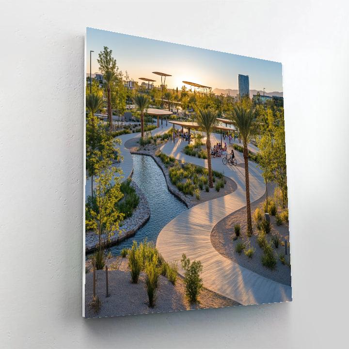 Wadi Hanifah Park Paths Riyadh Saudi Arabia painting number kit