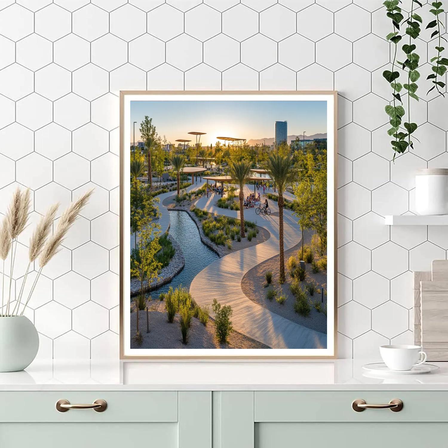 Wadi Hanifah Park Paths Riyadh Saudi Arabia painting number kit