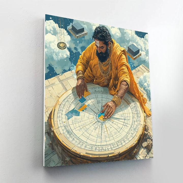 Brahma Starlit Architect At The Cosmic Blueprint Numbered painting kits