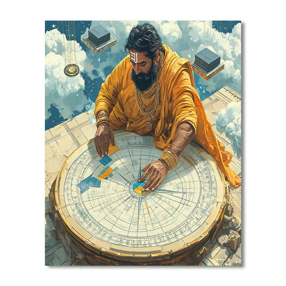 Brahma Starlit Architect At The Cosmic Blueprint Numbered painting kits