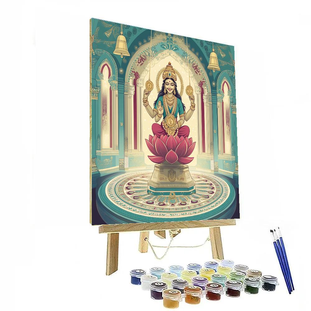 Lotus Clockwork Pavilion With Lakshmi Radiance painting number kit