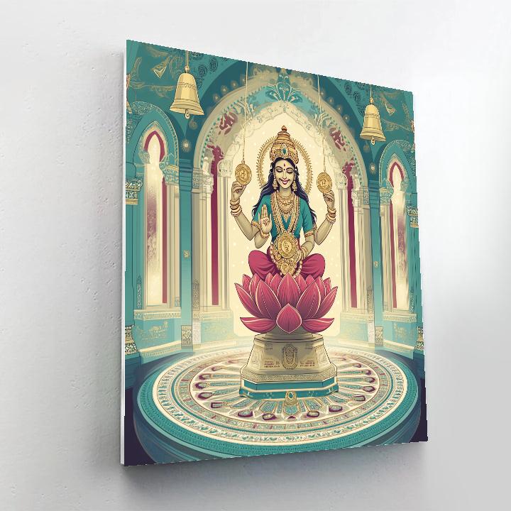 Lotus Clockwork Pavilion With Lakshmi Radiance painting number kit