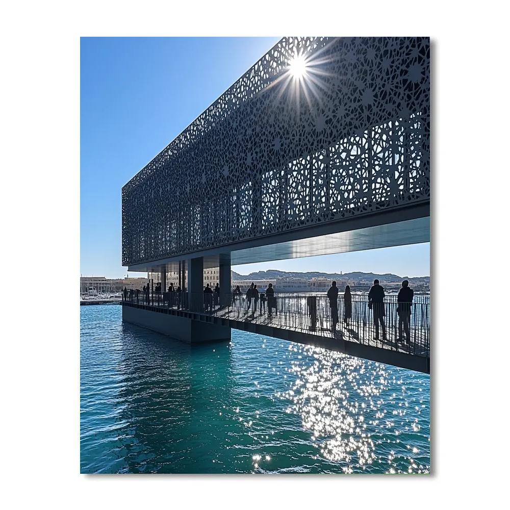 Mucem And Sea Bridge Overlook Marseille France DIY paint by numbers
