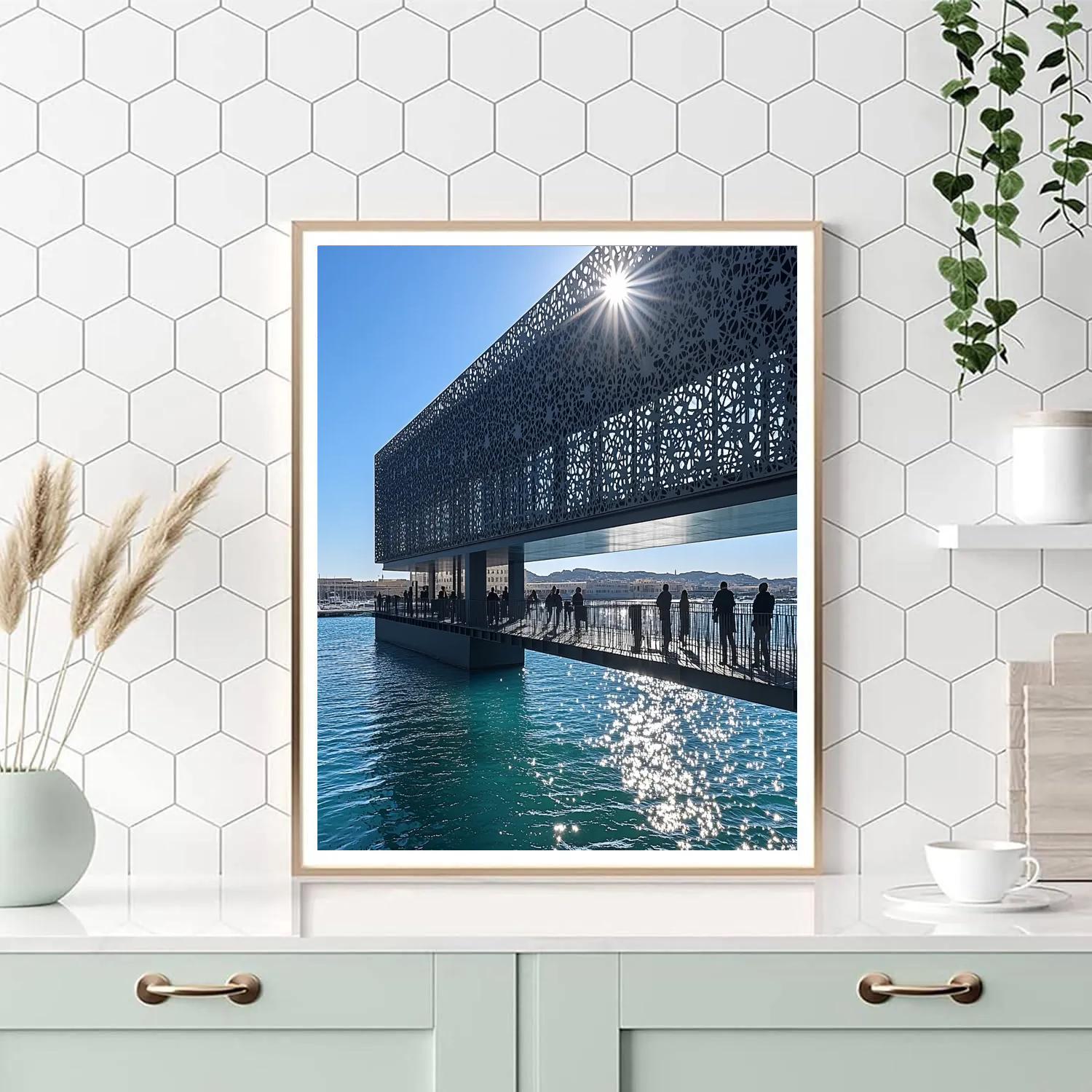Mucem And Sea Bridge Overlook Marseille France DIY paint by numbers