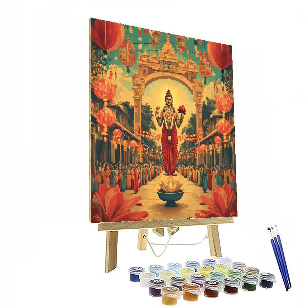 Festival Lanterns Under Brahma Protection Numbered painting kits