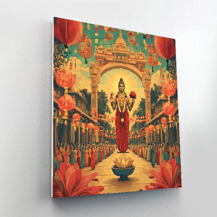 Festival Lanterns Under Brahma Protection Numbered painting kits