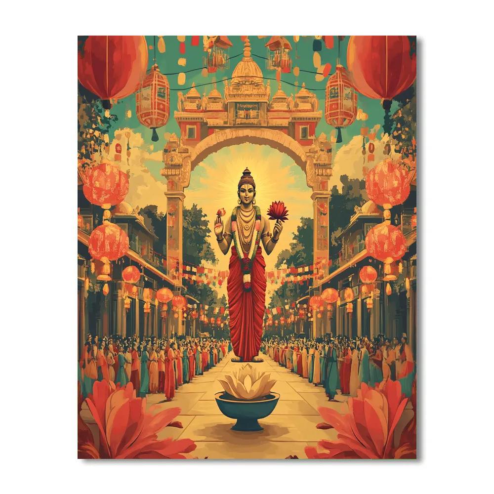 Festival Lanterns Under Brahma Protection Numbered painting kits