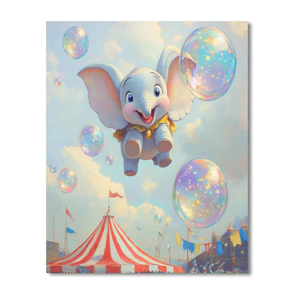 Dumbo Sky Bubble Parade Disney Inspired paint by number