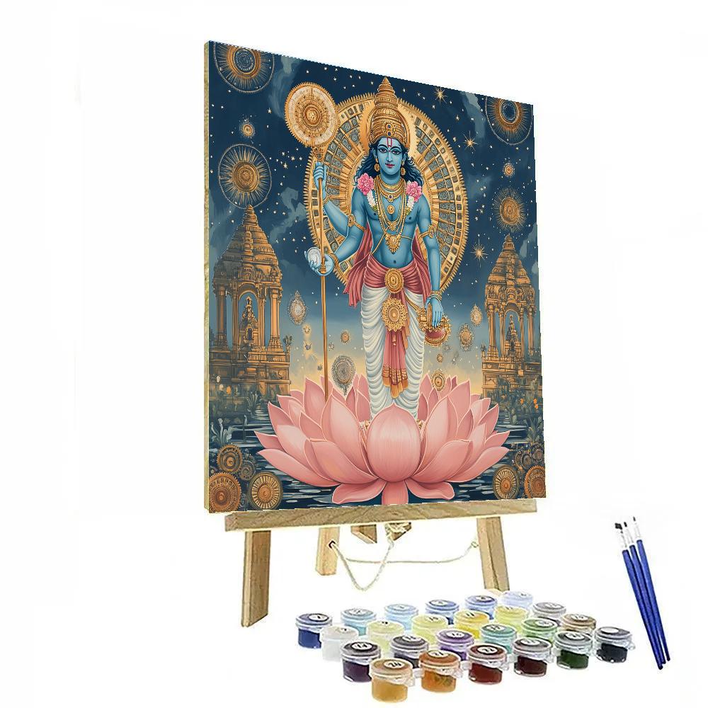 Vishnu In The Clockwork Lotus Horizon Painting by numbers kit