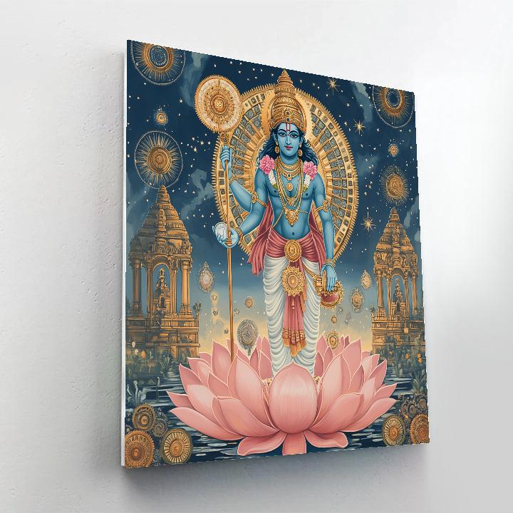 Vishnu In The Clockwork Lotus Horizon Painting by numbers kit