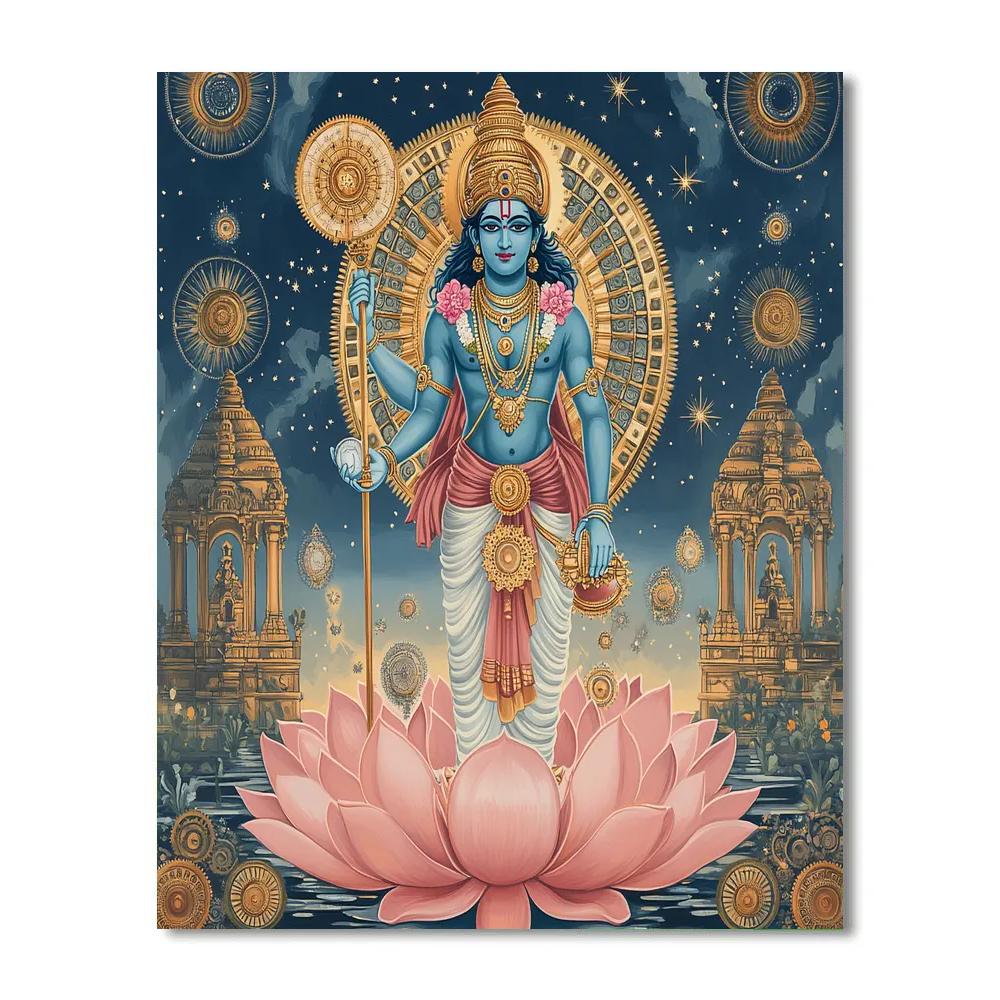 Vishnu In The Clockwork Lotus Horizon Painting by numbers kit