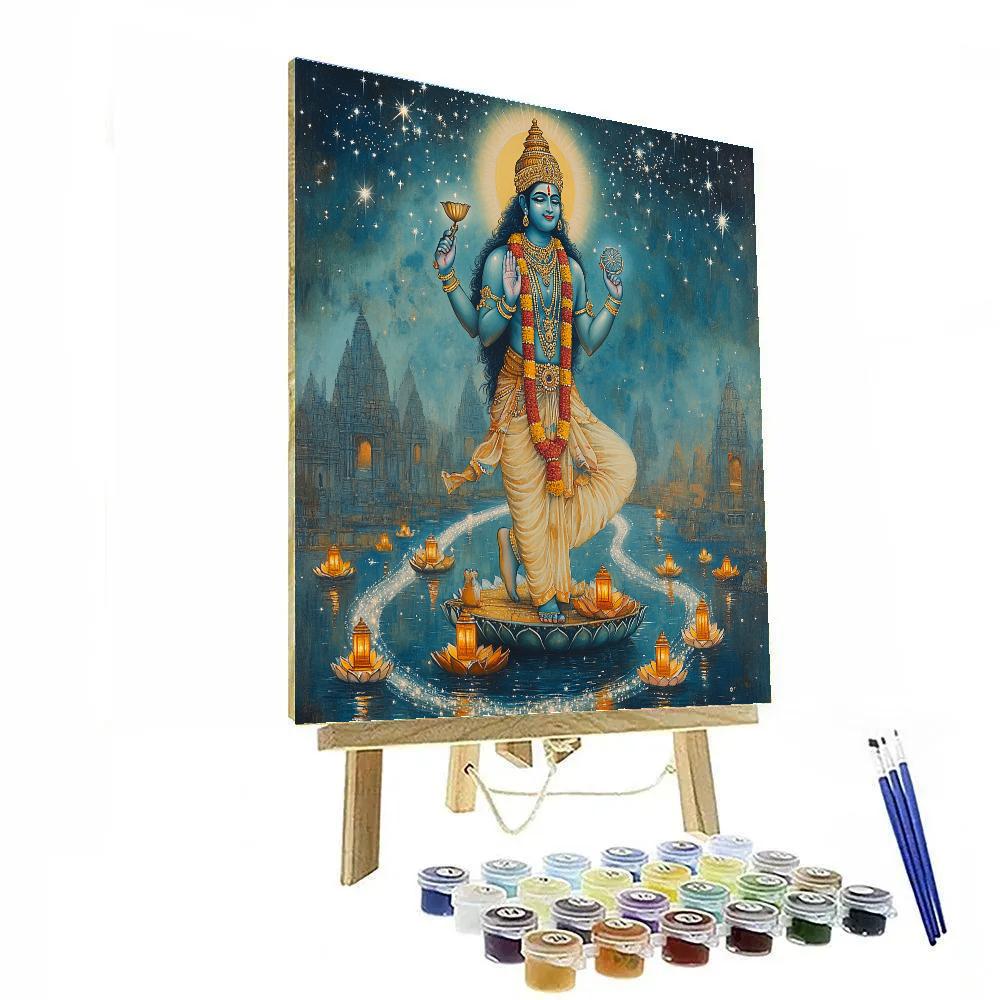 Vishnu Blessing The River Of Constellations Painting by numbers kit