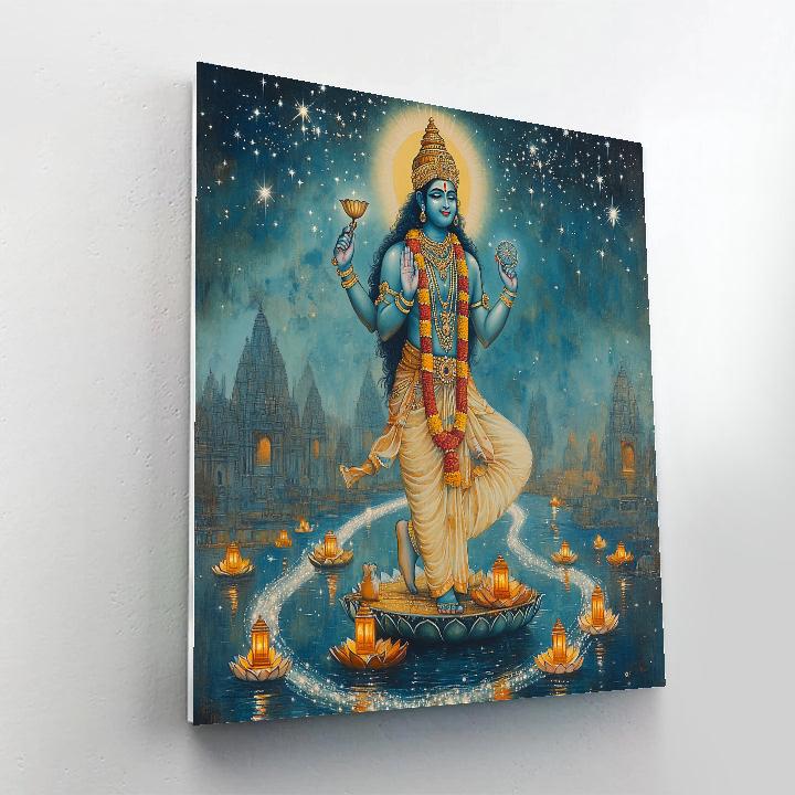 Vishnu Blessing The River Of Constellations Painting by numbers kit