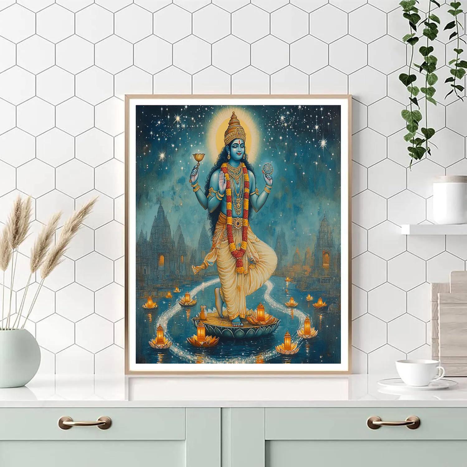 Vishnu Blessing The River Of Constellations Painting by numbers kit