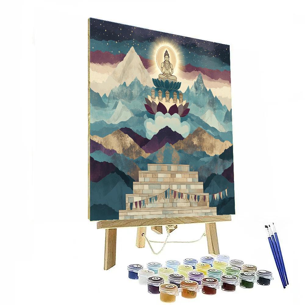 Mountain Summit Meditation With Brahma Presence DIY paint by numbers