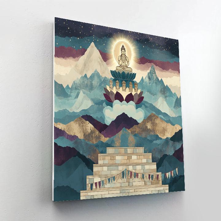 Mountain Summit Meditation With Brahma Presence DIY paint by numbers