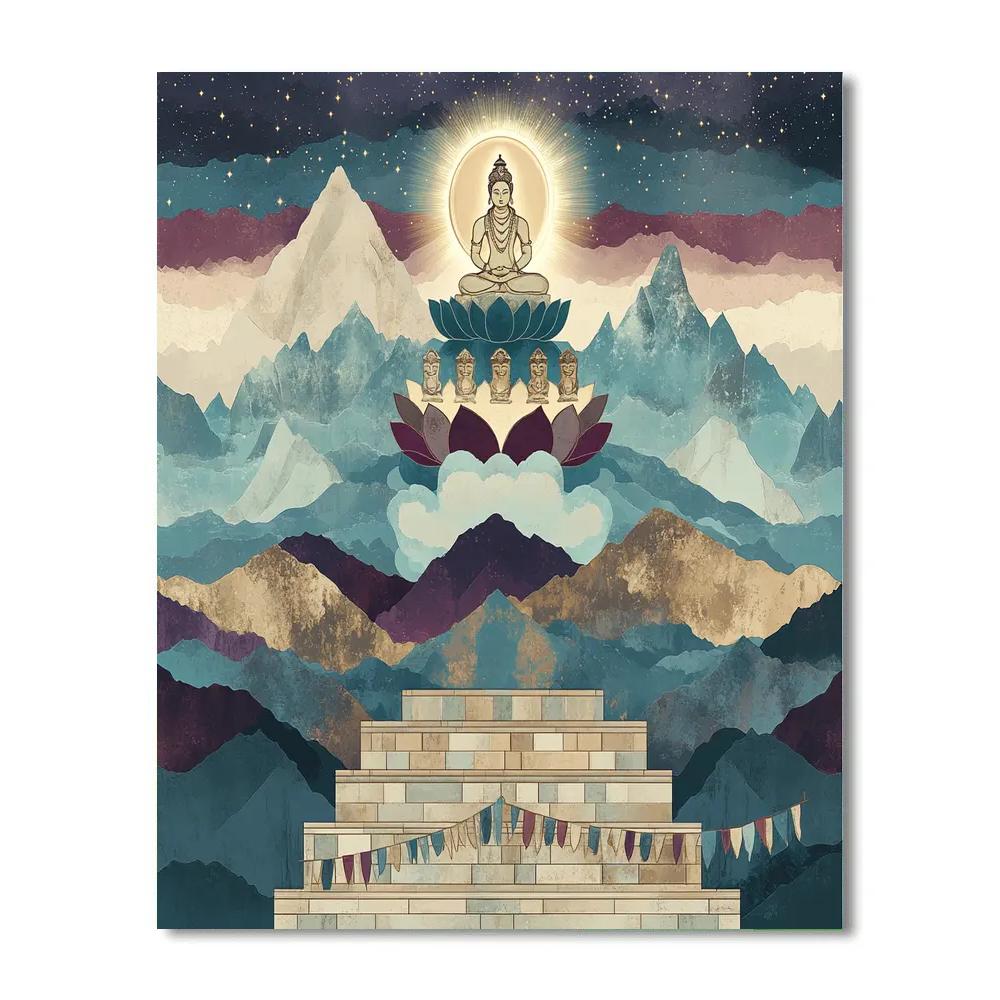 Mountain Summit Meditation With Brahma Presence DIY paint by numbers