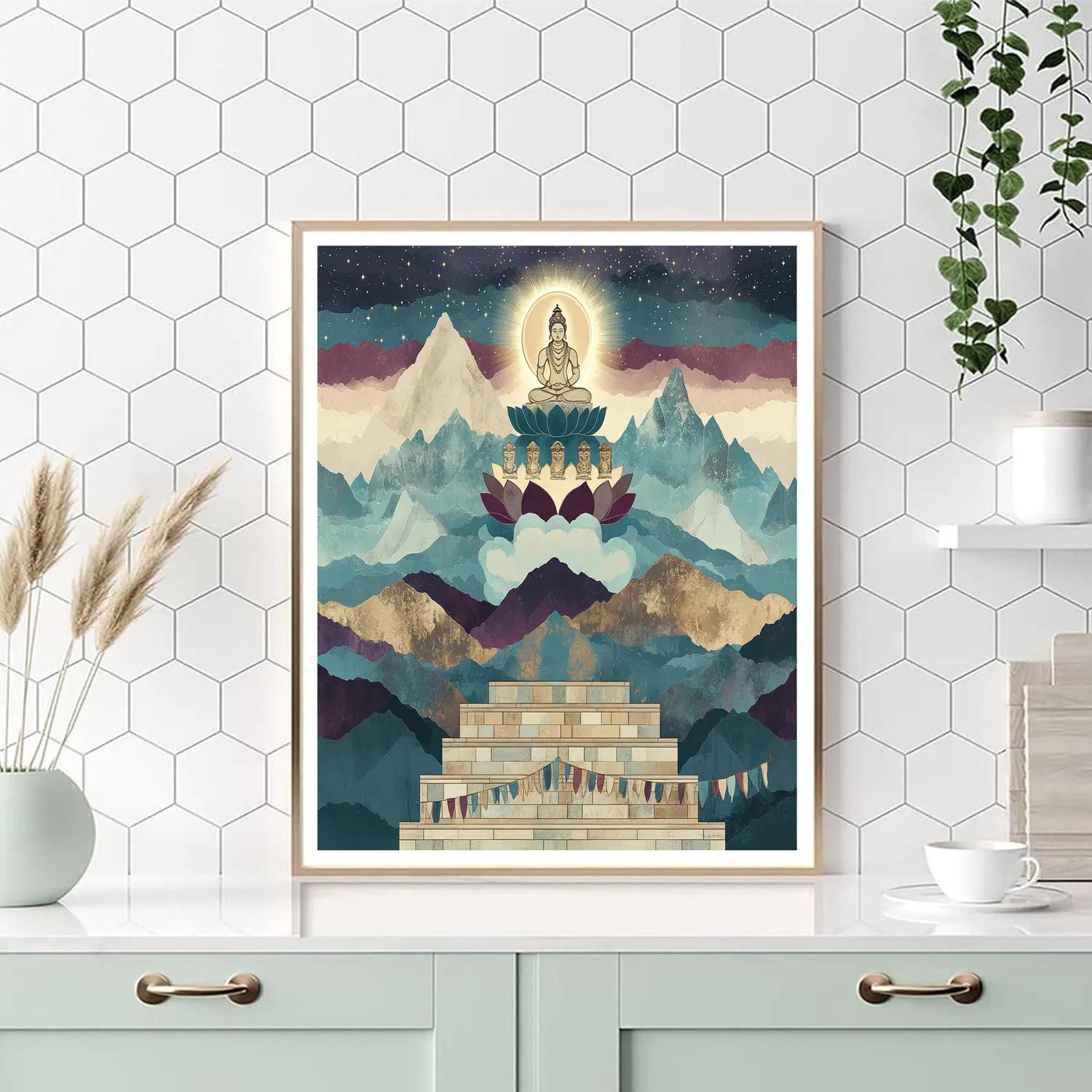 Mountain Summit Meditation With Brahma Presence DIY paint by numbers