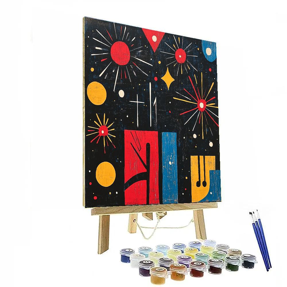 Joan Miró Inspired Festival Fireworks Patterns Paint by numbers kits