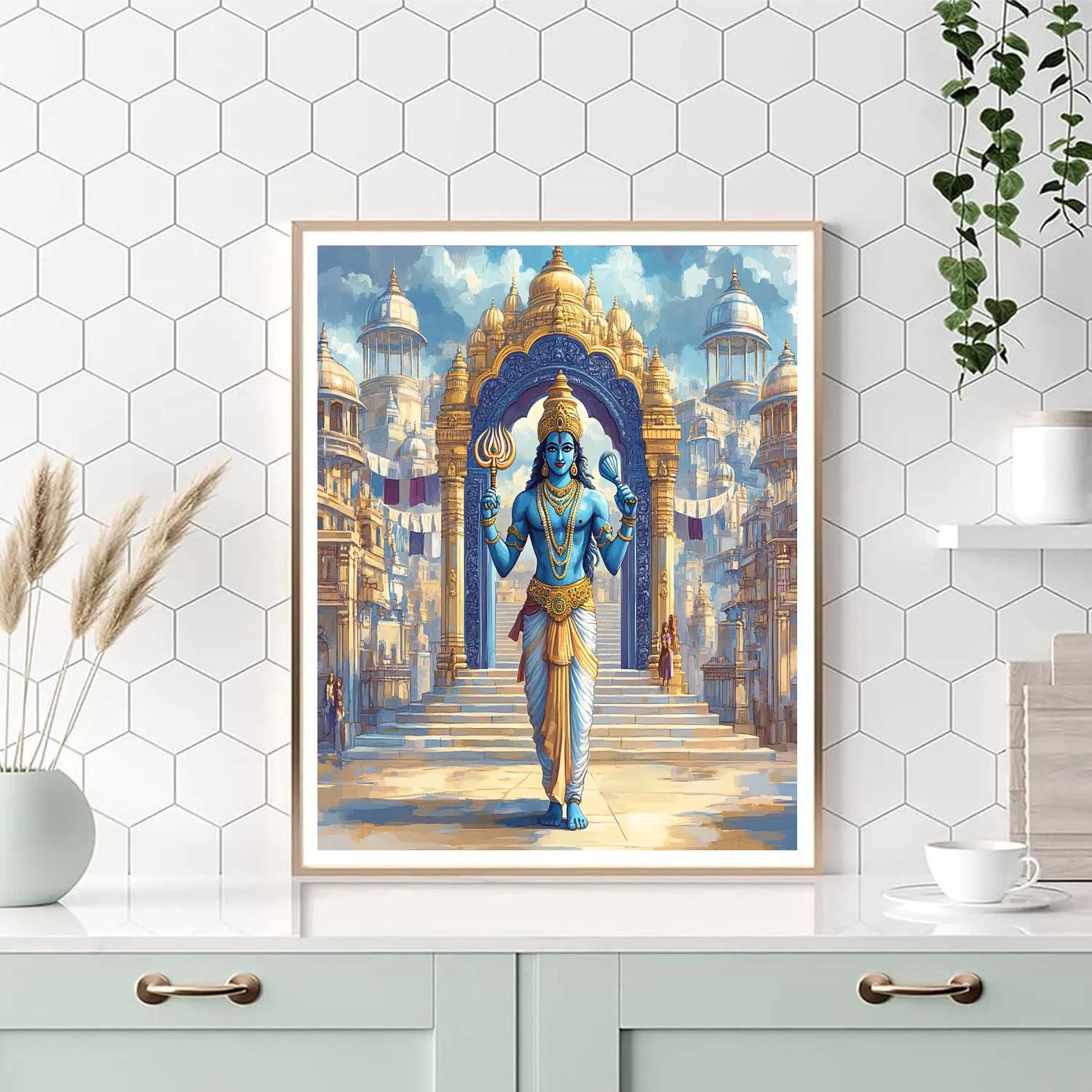 Vishnu Protector At The Sapphire City Gate Paint by numbers kits