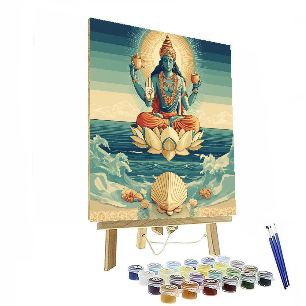 Ocean Horizon Prayer With Brahma Above The Waves paint by number