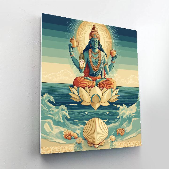 Ocean Horizon Prayer With Brahma Above The Waves paint by number