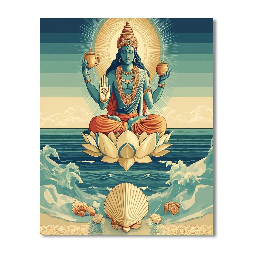 Ocean Horizon Prayer With Brahma Above The Waves paint by number