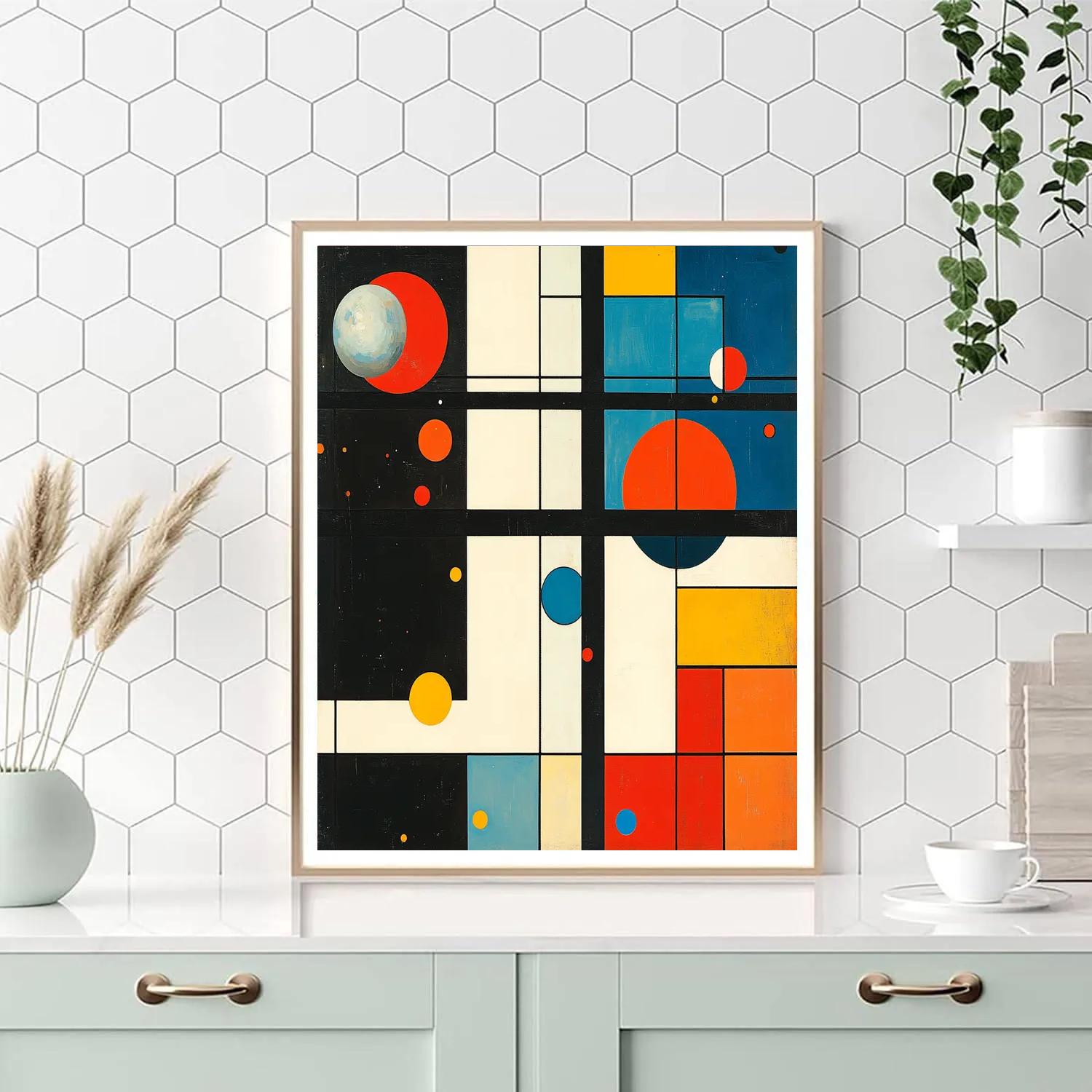 Piet Mondrian Inspired Solar System Geometry paint by number