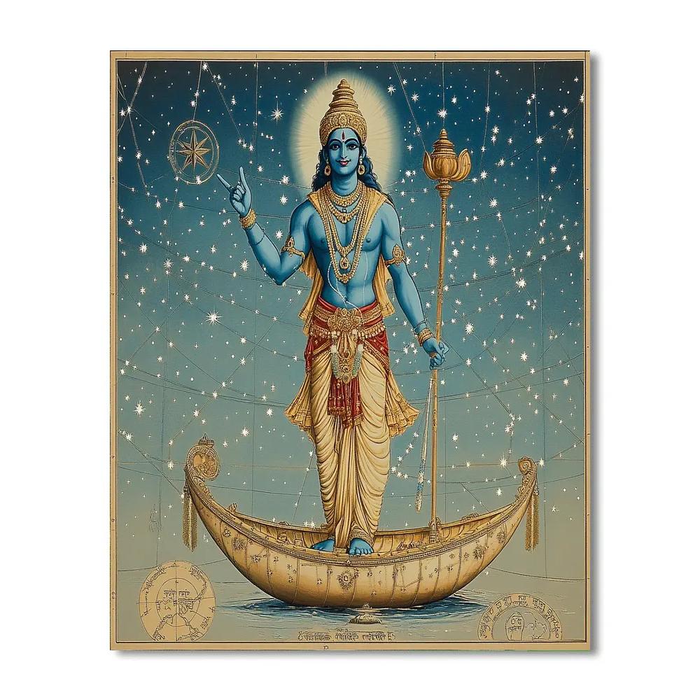 Vishnu As The Silent Astral Navigator Number painting