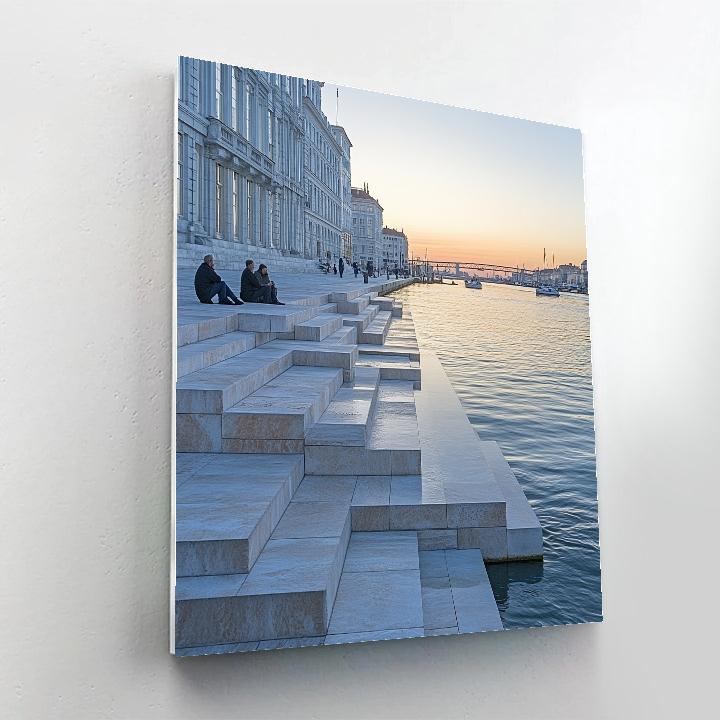 Skeppsbron Waterfront Steps At Sunset Stockholm Sweden paint by color