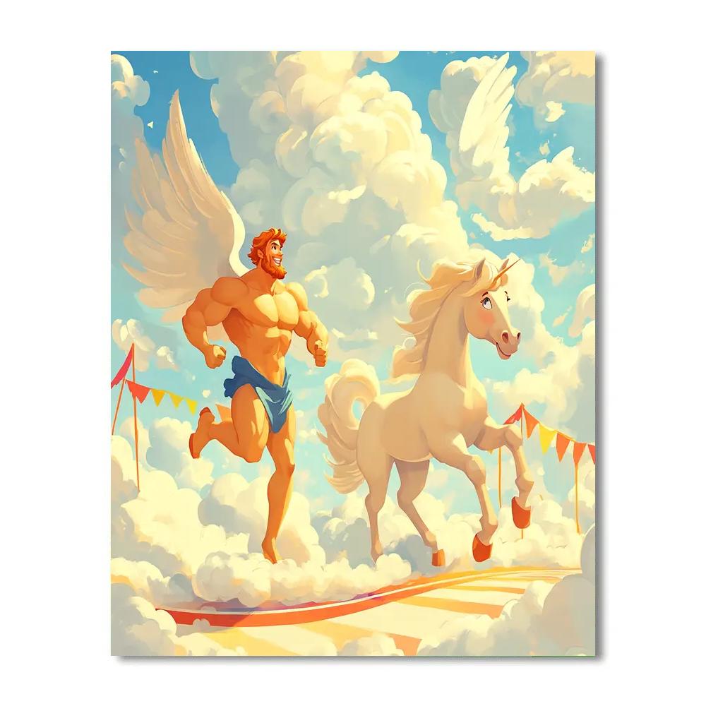 Hercules Pegasus Cloud Training Day Disney Inspired Number painting