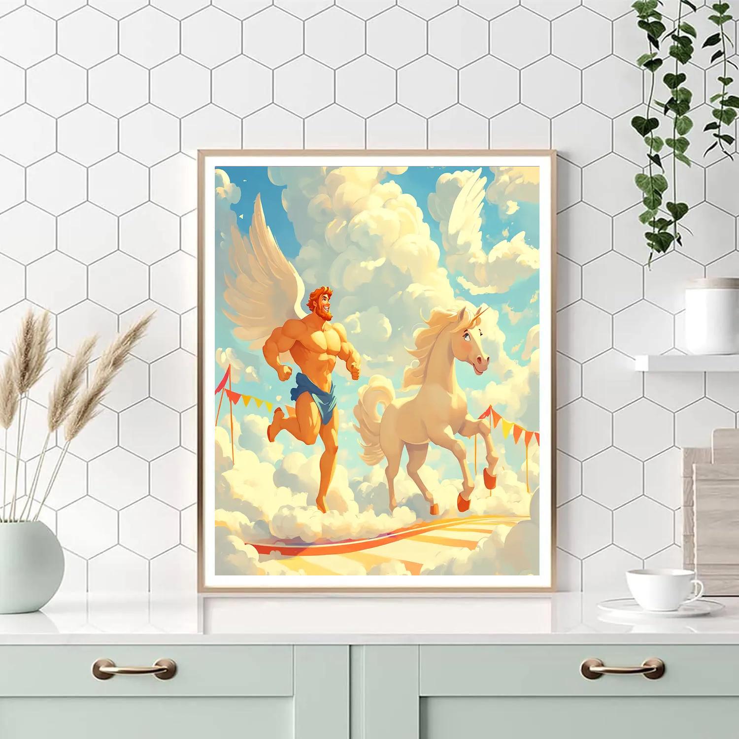 Hercules Pegasus Cloud Training Day Disney Inspired Number painting