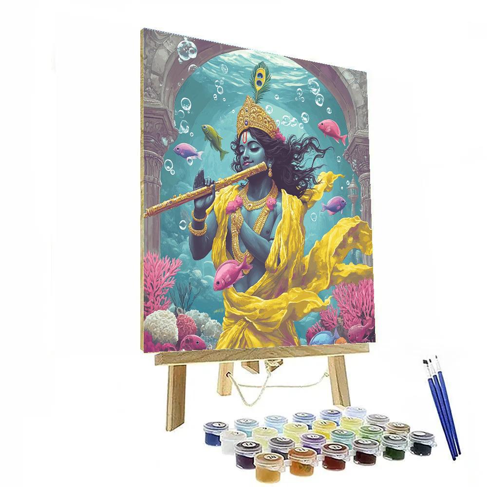 Krishna In The Coral Reef Temple Numbered painting kits
