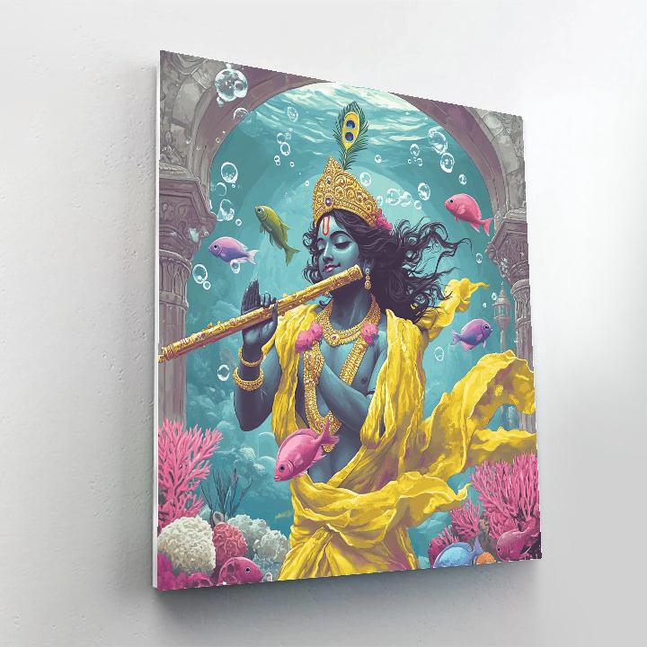 Krishna In The Coral Reef Temple Numbered painting kits