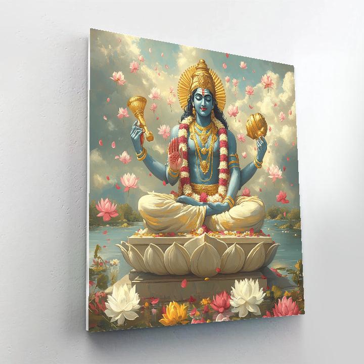 Vishnu And The Rain Of Sacred Lotuses paint by numbers