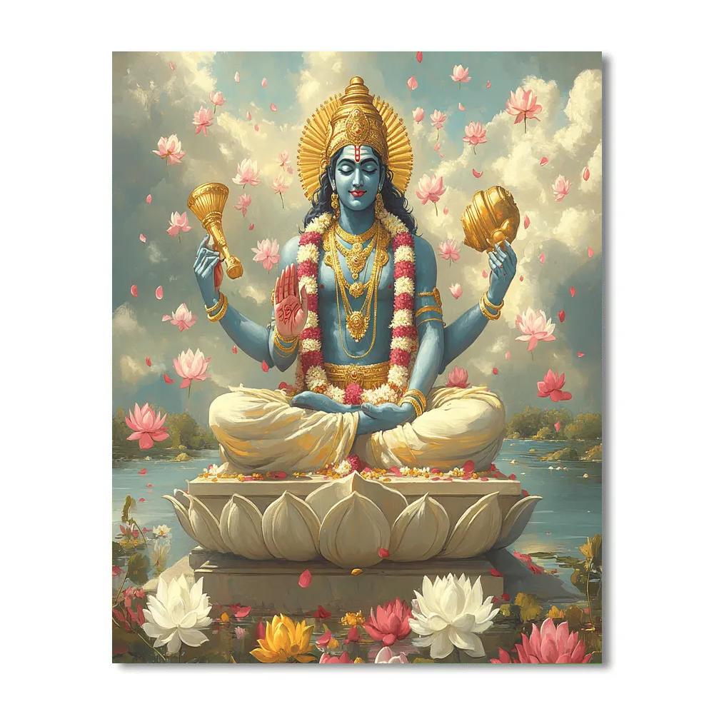 Vishnu And The Rain Of Sacred Lotuses paint by numbers