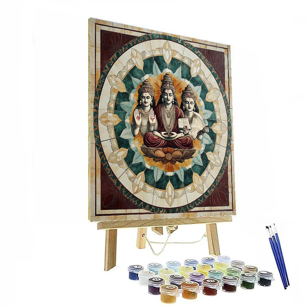 Brahma Temple Mandala Mosaic Numbered painting kits