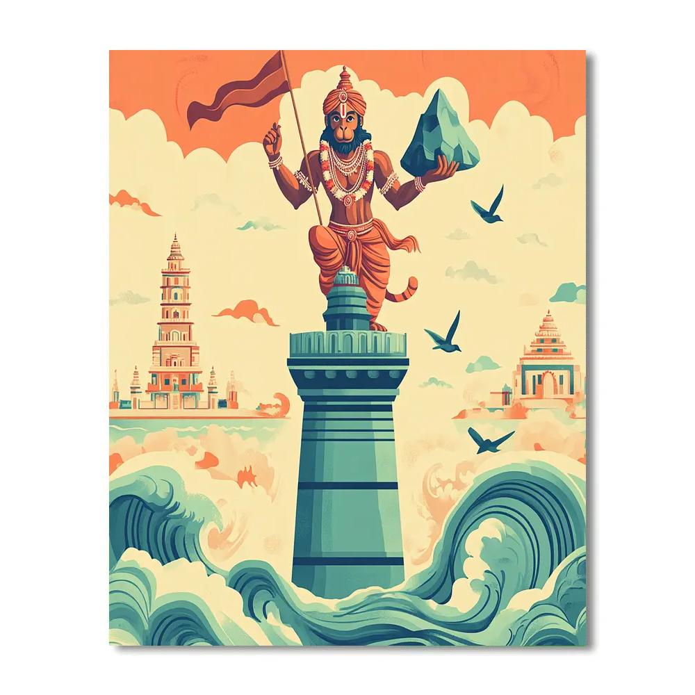 Hanuman Lighthouse Guardian paint by numbers