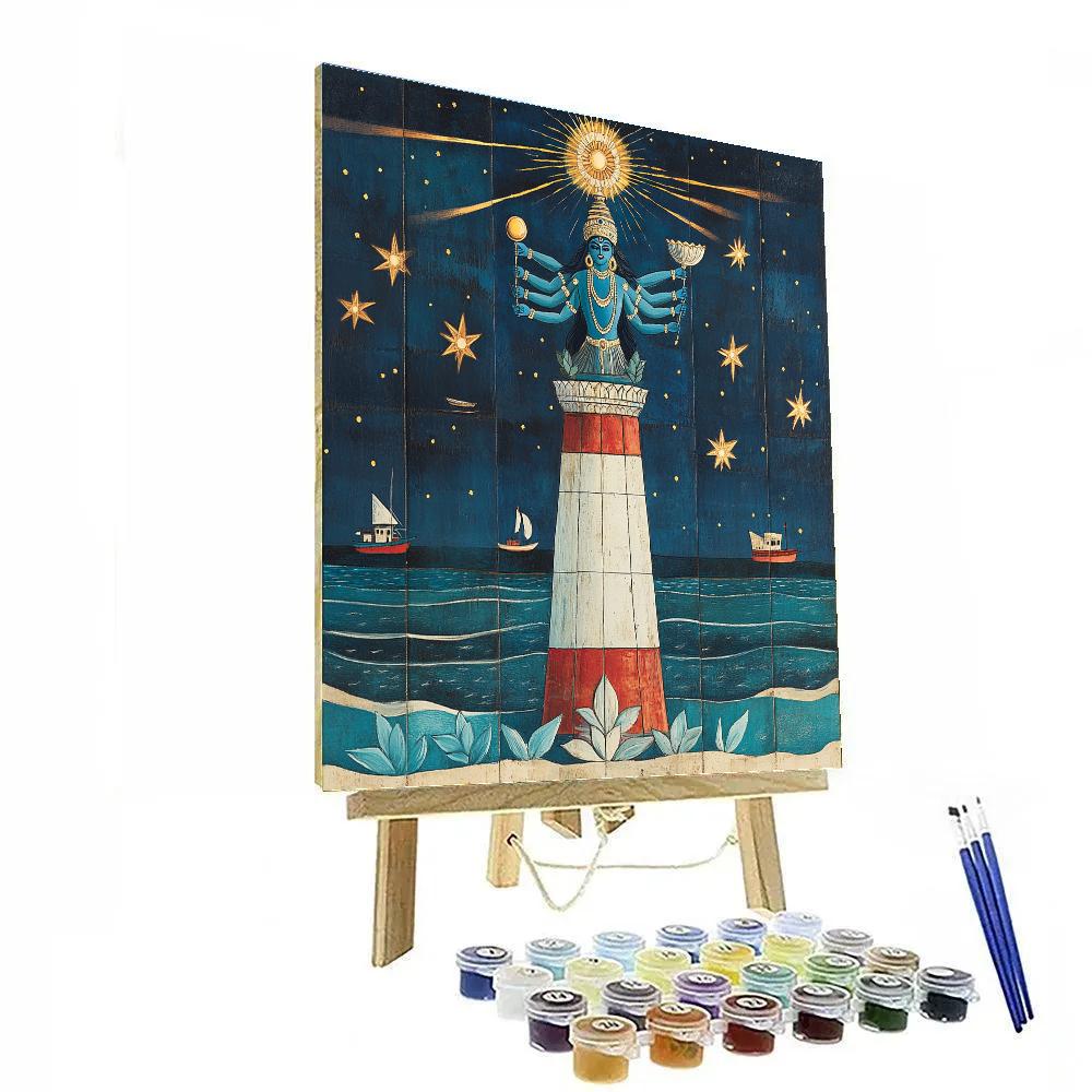 Vishnu As The Four Direction Lighthouse paint by numbers