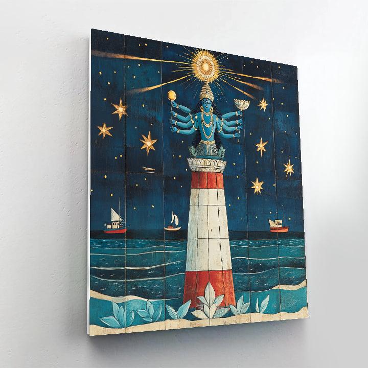 Vishnu As The Four Direction Lighthouse paint by numbers