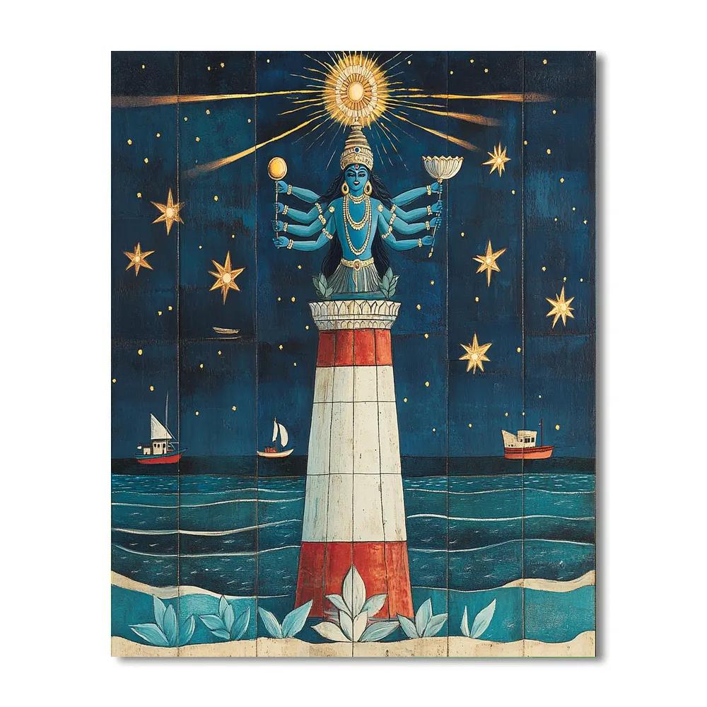 Vishnu As The Four Direction Lighthouse paint by numbers