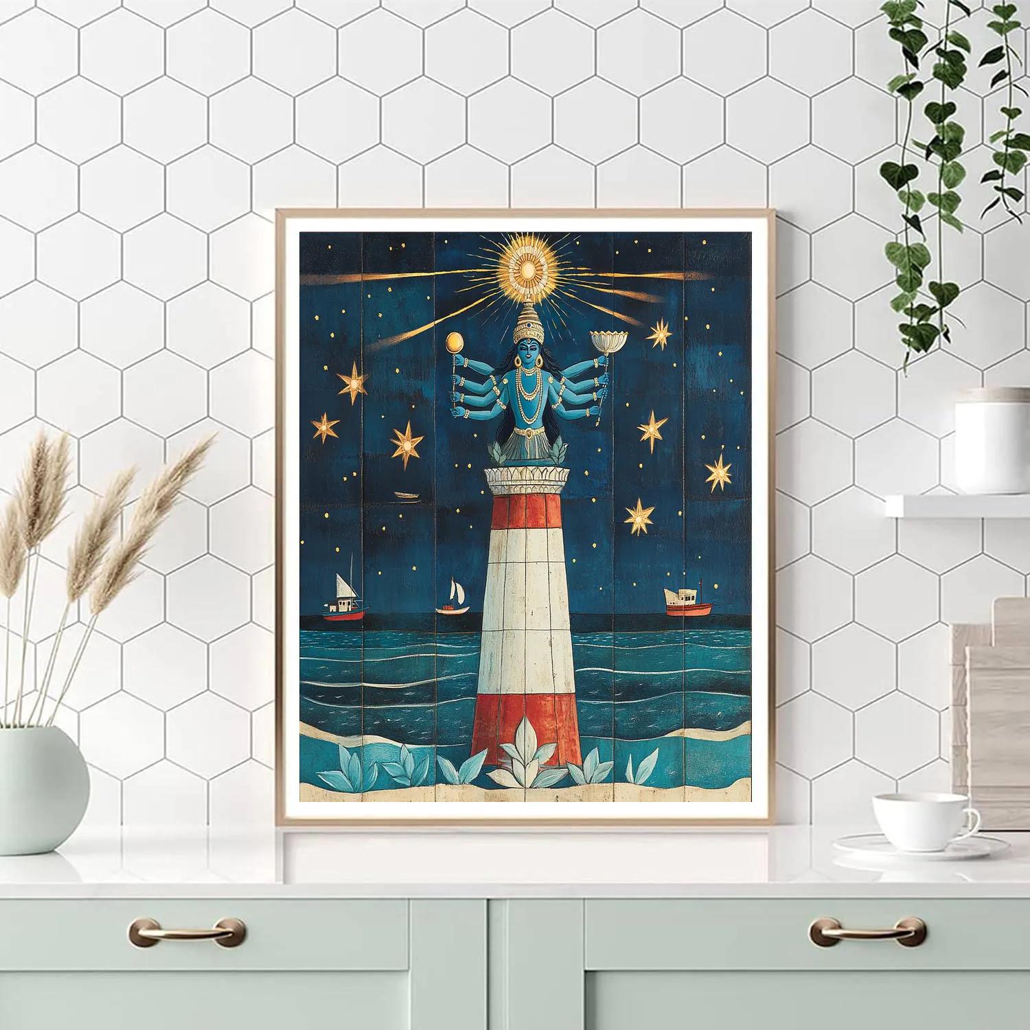 Vishnu As The Four Direction Lighthouse paint by numbers