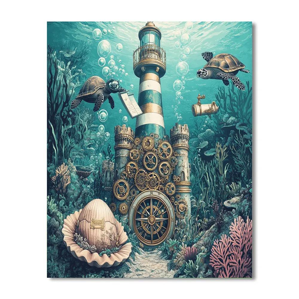 The Clockwork Reef Castle Paint by numbers kits