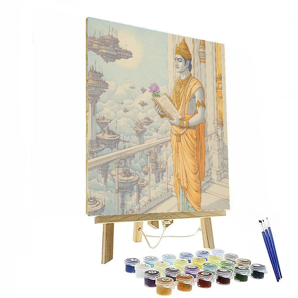 Brahma In The Cloud Palace Balcony Paint by numbers art