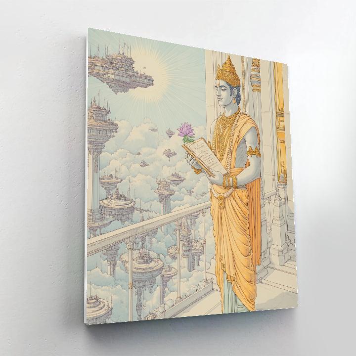 Brahma In The Cloud Palace Balcony Paint by numbers art
