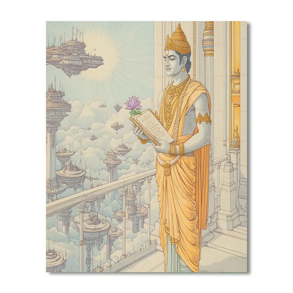 Brahma In The Cloud Palace Balcony Paint by numbers art