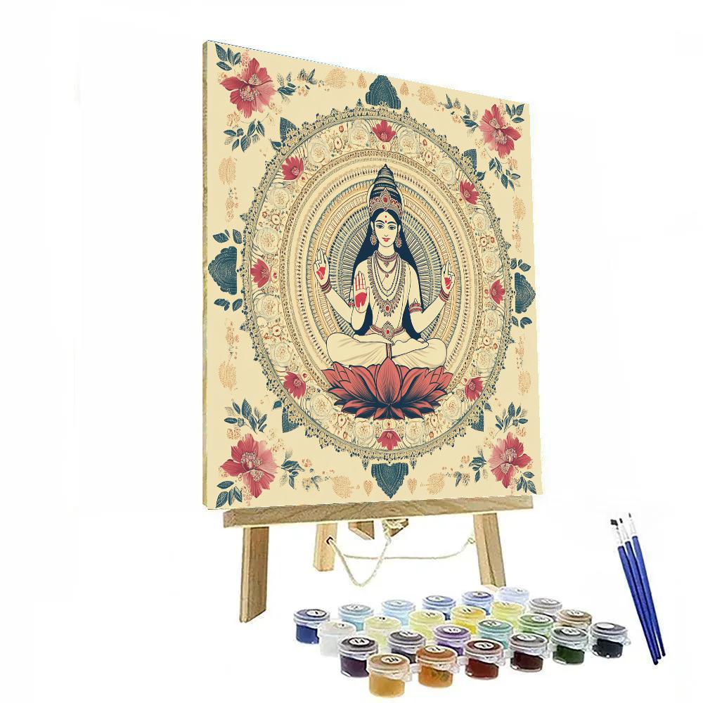 Lotus Mandala With Parvati At The Heart Number painting